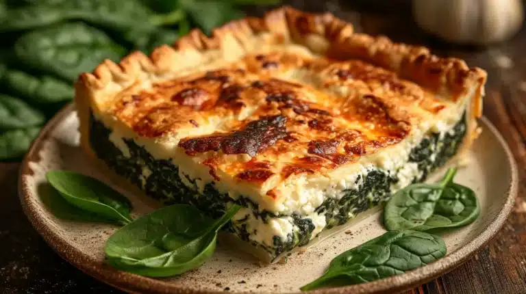 Délicieuse quiche au chèvre et épinards